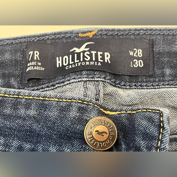 Hollister Dark Blue Mid-Rise Super Skinny Jeans Classic Stretch Women’s Size 7R - Picture 9 of 14